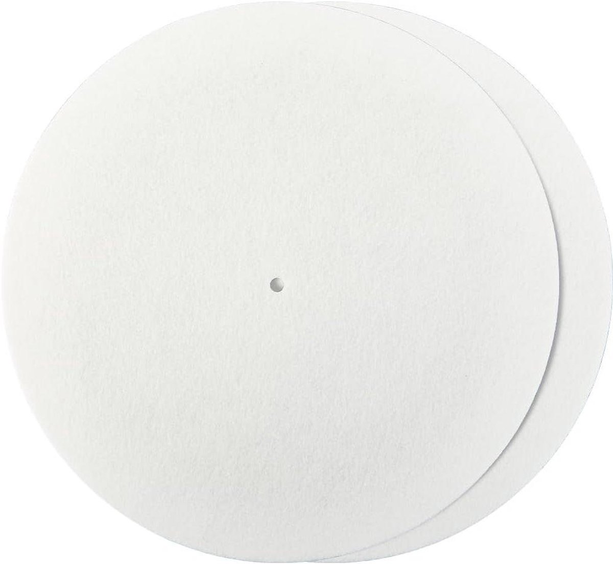 CSGoods - Witte Platenpad Mat Vilt 11.6 Inch Anti Slip Statische Ronde Beschermende Wol Vinyl Draaitafel Schotel Voor Verminderen Ruis Cleaner Akoestische 2 Stuks