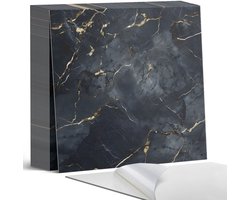 Coloray Plaktegels - Elegant marmer met aderen Zelfklevende Tegels - 20 cm x 20 cm - Zwart Plaktegels - 20 stuks - Vierkant PVC Tegels - Plaktegels Badkamer - Plaktegels Vloer - Vinyl Tegels - Wandtegel Zelfklevend