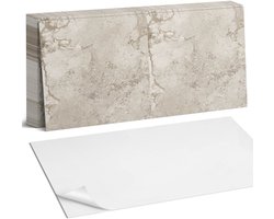 Coloray Plaktegels - Natuursteen in de structuur Zelfklevende Wandtegels - 40 cm x 20 cm - Beige Plaktegels - 10 stuks - Rechthoek PVC Tegels - Plaktegels Badkamer - Vloertegels Zelfklevend - Vinyl Tegels - Portugese Tegels