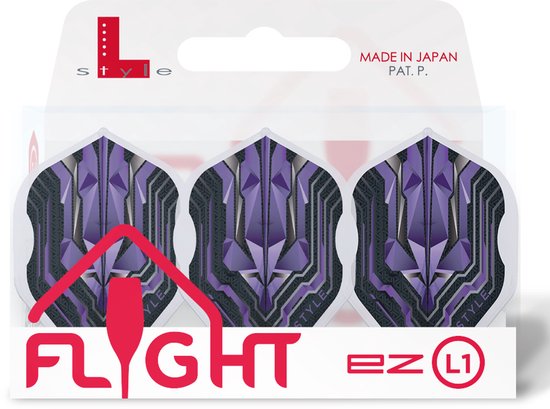 L-Style Champagne Flight EZ L1 Standard Origin Series Clear Purple - Dart Flights van L-Style — afbeelding 3