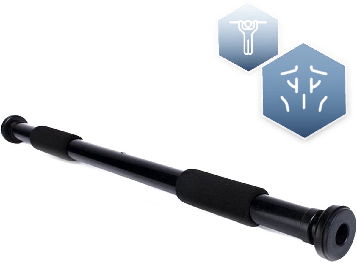 SOUTHWALL Pull Up Bar – Verstelbare Optrekstang Deurpost – 60 tot 100 cm Verstelbaar – Chin Up Bar – Krachttraining – Home Gym – Pull Up Station voor Thuis Sporten – Buikspiertrainers – Trainingsstang – 150kg Draagkracht – Zwart