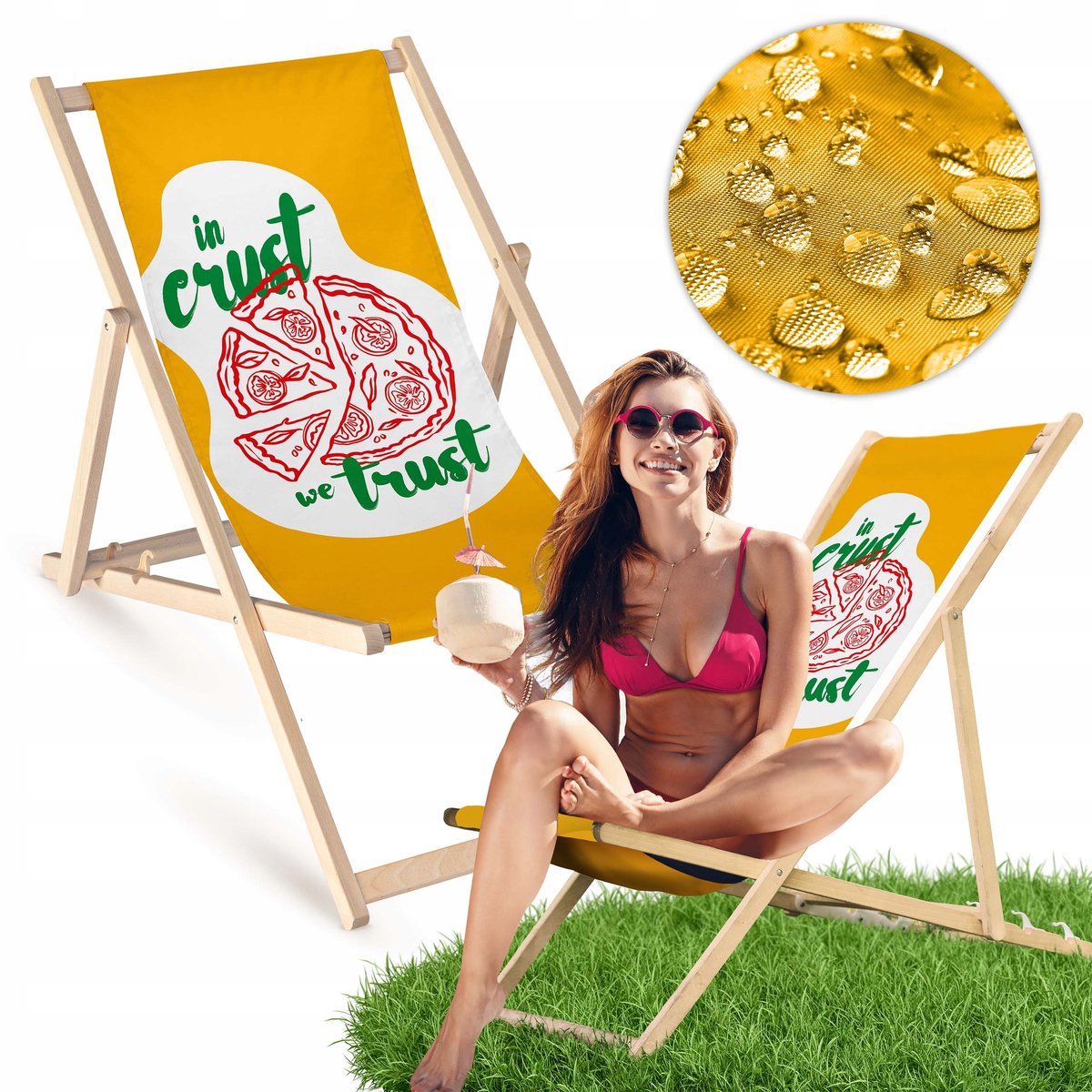 Houten Ligstoel IN CRUST WE TRUST - Strand, Tuin, Balkon