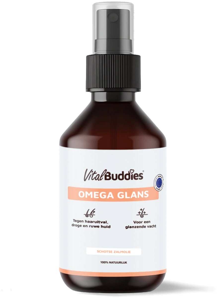 Omega Glans zalmolie - Hond Supplement - 100% natuurlijk - rijk aan omega-3 (EPA/DHA) - ondersteunt huid & vacht, glans en verharing - ideaal bij droge/jeukende huid - hoge smakelijkheid - handige pompflacon voor dagelijks gebruik - 250 ml