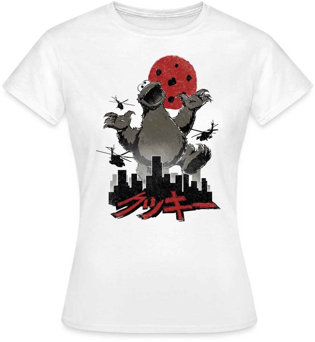 Sesamstraat Koekiemonster Cookiezilla T-Shirt Dames