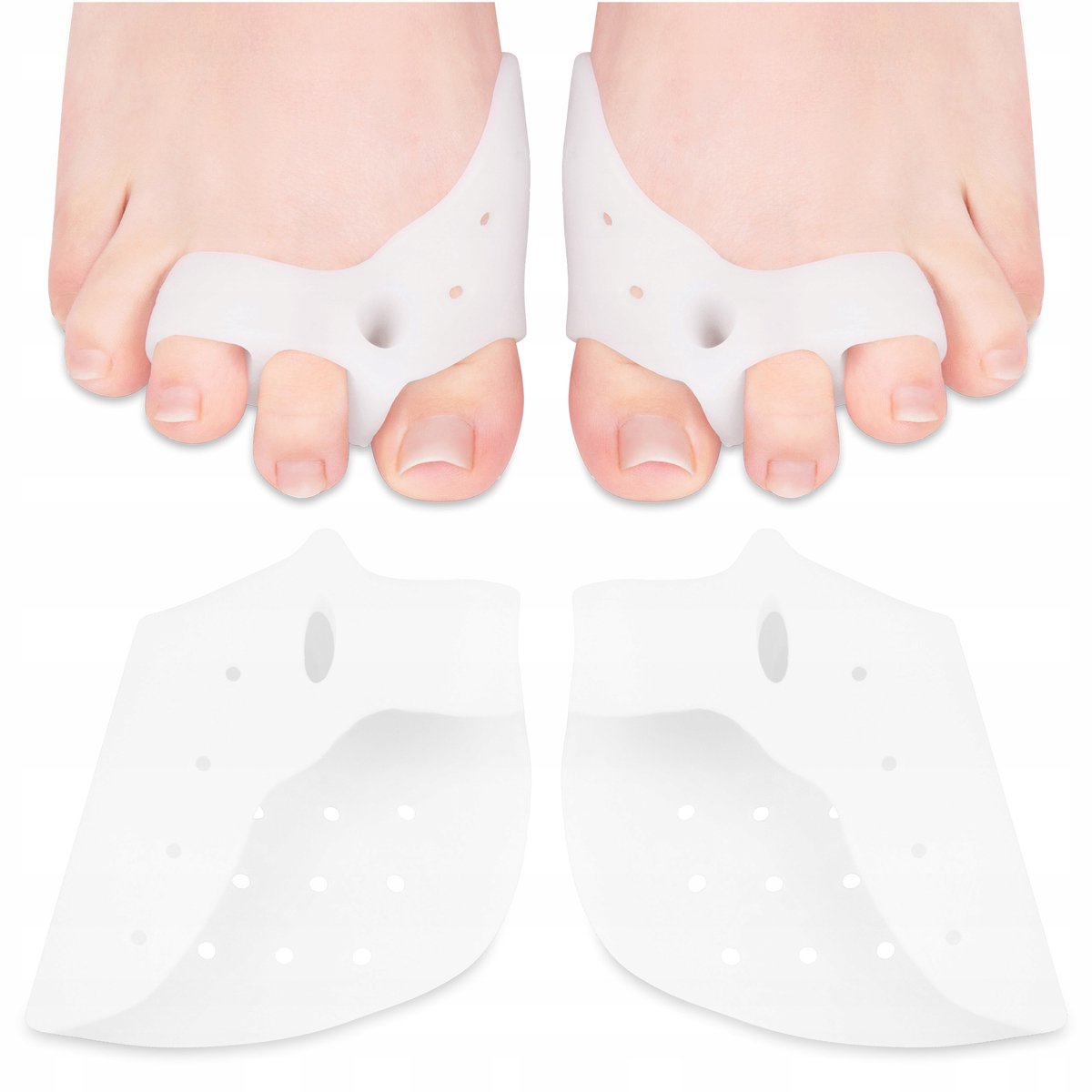Gel Separator voor Hallux Valgus - 3 Teen Korrigerend & Dempende Band
