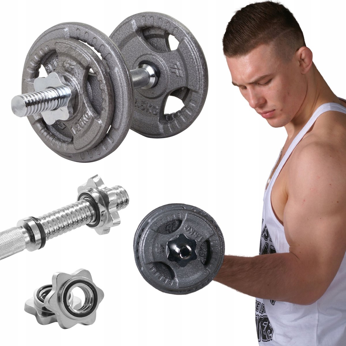 Platinum Fitness Verstelbare Gietijzeren Halter 10kg