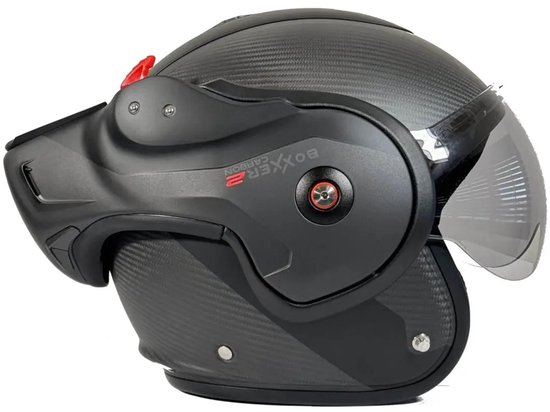 ROOF - RO9 BOXXER 2 CARBON WONDER MATT BLACK - Maat SM - Integraal helm - Scooter helm - Motorhelm - Zwart - Scooterhelmen mannen en vrouwen.