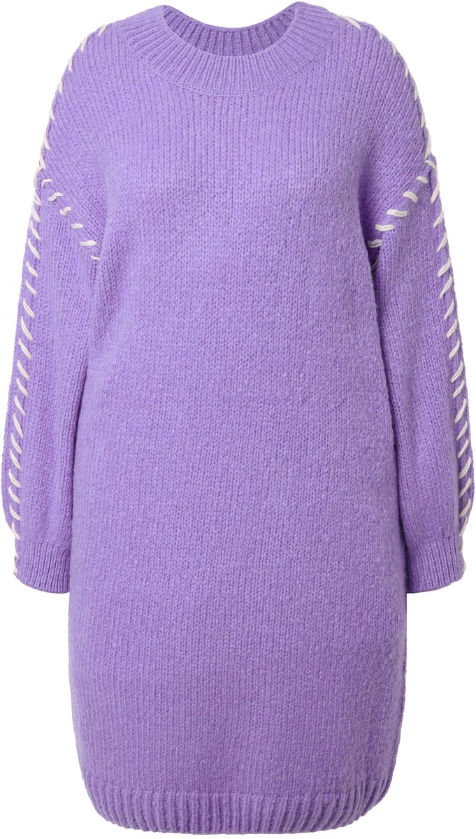 Studio Untold - Dames - Gebreide jurk oversized mooie naden - Purper - Maat 42+