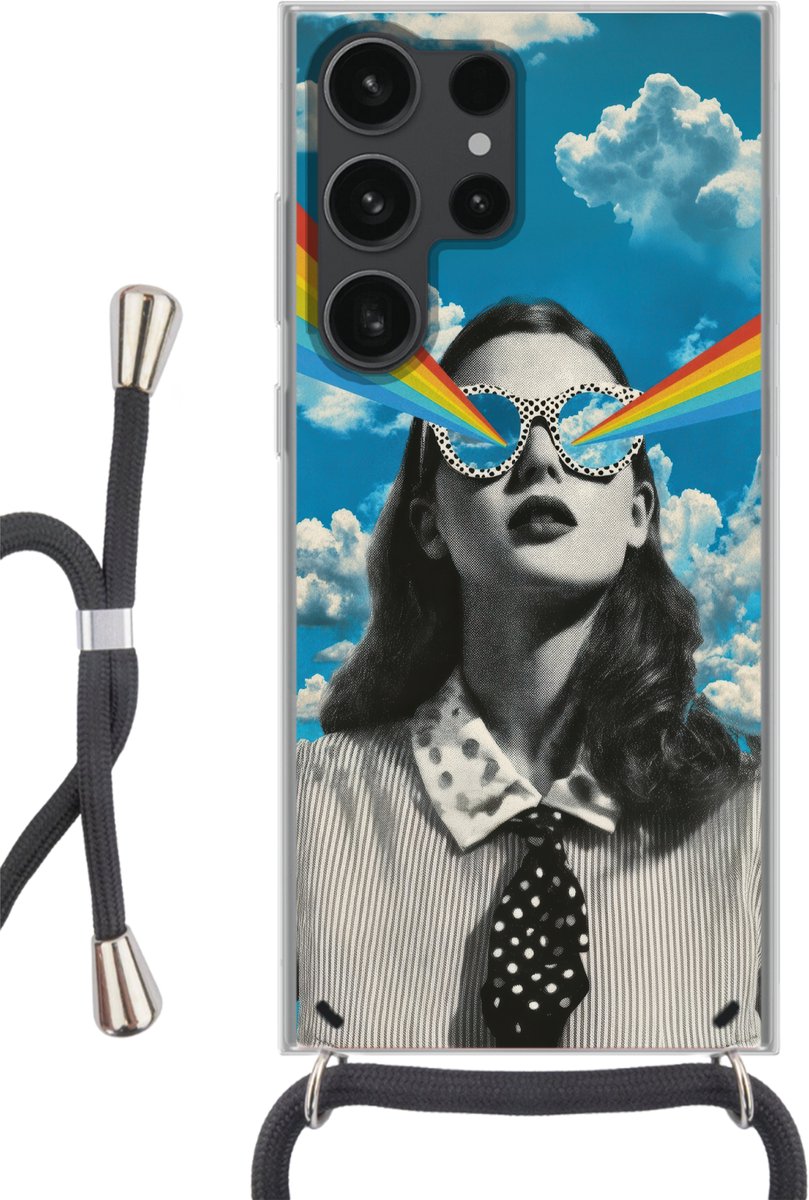 Vrouw - Bril - Regenboog - Wolken