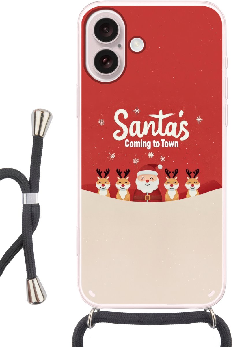 Illustratie - Kerstman - Rendieren - Rood