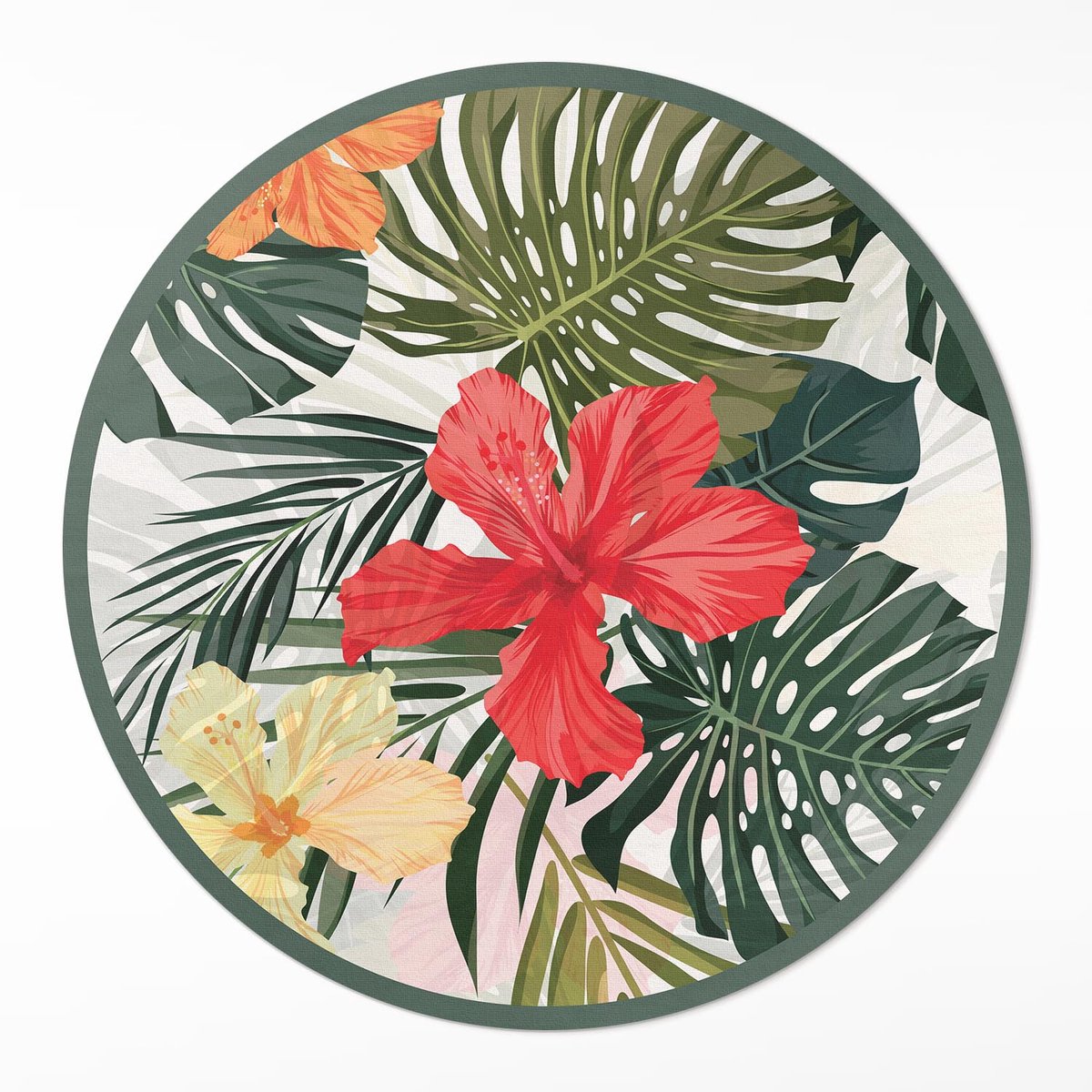 Wallfluent Vinyl Tapijt - Tropische Hawaiiaanse Bloemen PVC Tapijt - 70 cm - Rechthoek Vloerkleed Vinyl - - Groente Tapijt Vinyl - Slaapkamertapijt - Keukentapijt