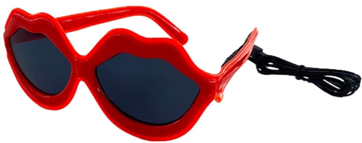 Doppler Lips LED Party Glasses – Lichtgevende Neon Feestbril in Lippen Design | Perfect voor Feesten, Festivals, Carnaval & Club Nights