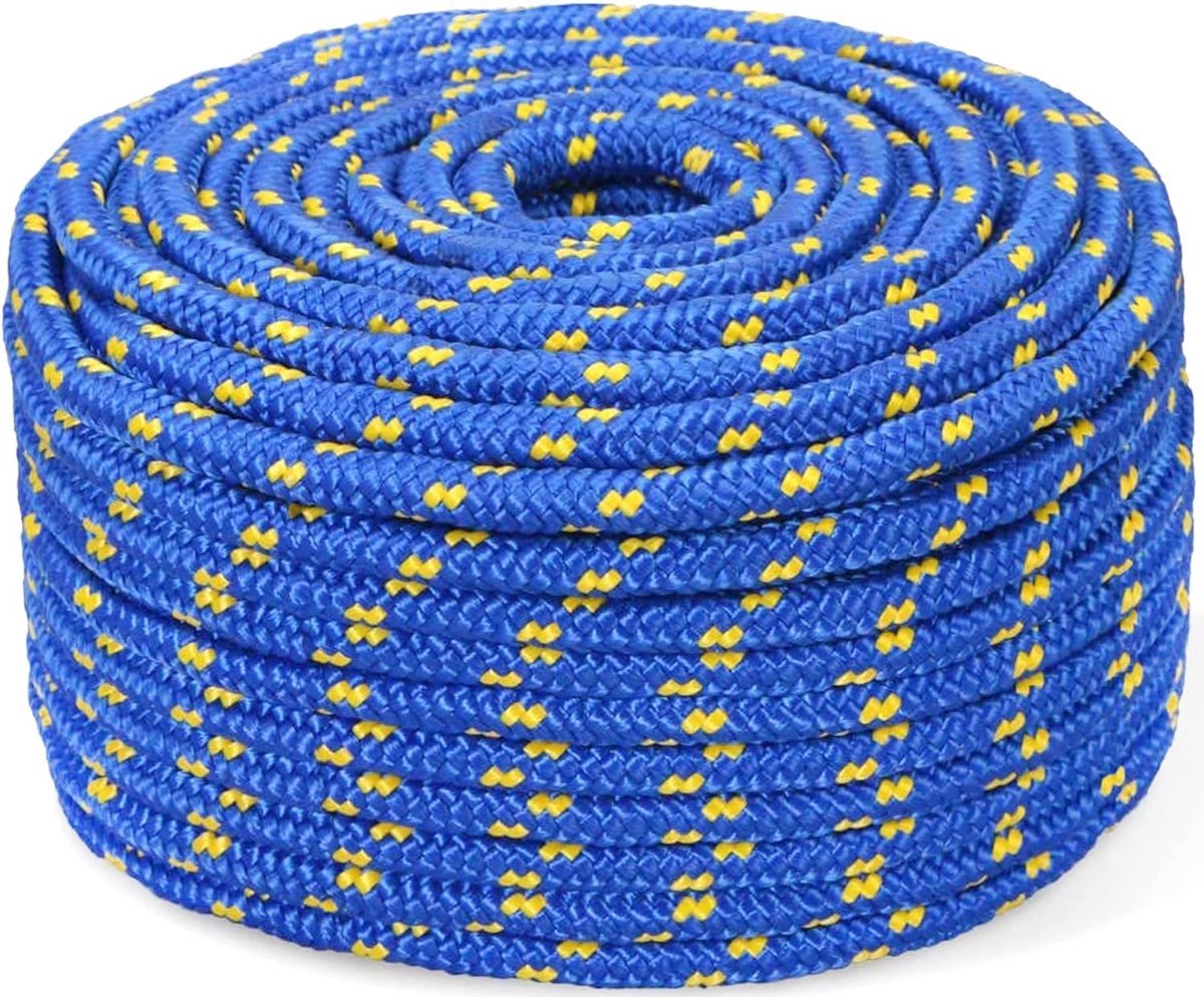 Stunq® Polypropyleen touw 3 mm 50 m Blauw polypropyleen touw Outdoor touw Polypropyleen (PE) gevlochten touw Nylon koord Meertouw Plastic touw Gevlochten touw 3 mm 50 m