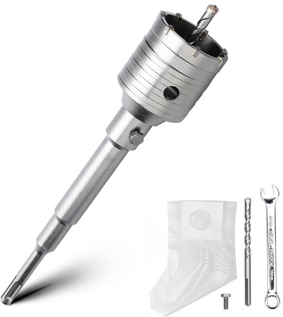 Holle Boorkroon Set 60mm met SDS Plus Adapter en Centreerboor voor