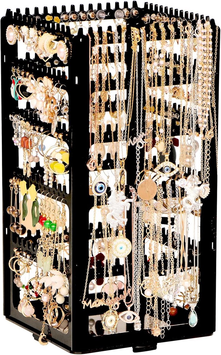 Roterende Oorbelhouder Organizer met 5 Lagen voor Sieraden en Kettingen