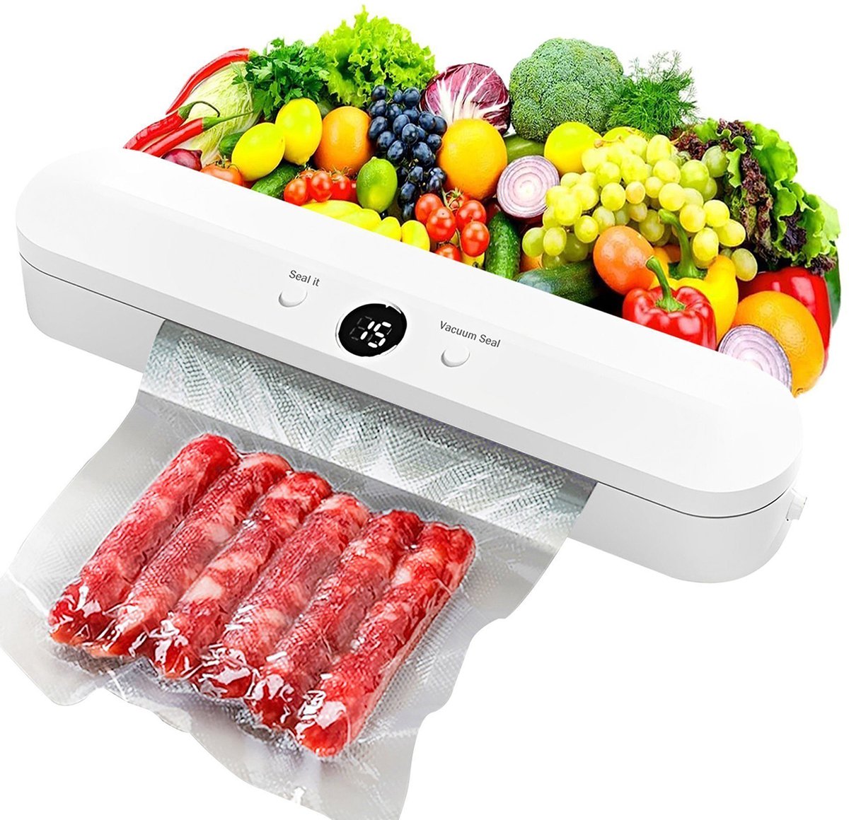 OYLCDI - Vacuümmachine 120W – 28 cm Rolbreedte – Nat- & Droogmodus – Houdt voedsel tot 8× langer vers – Inclusief 10 vacuümzakken