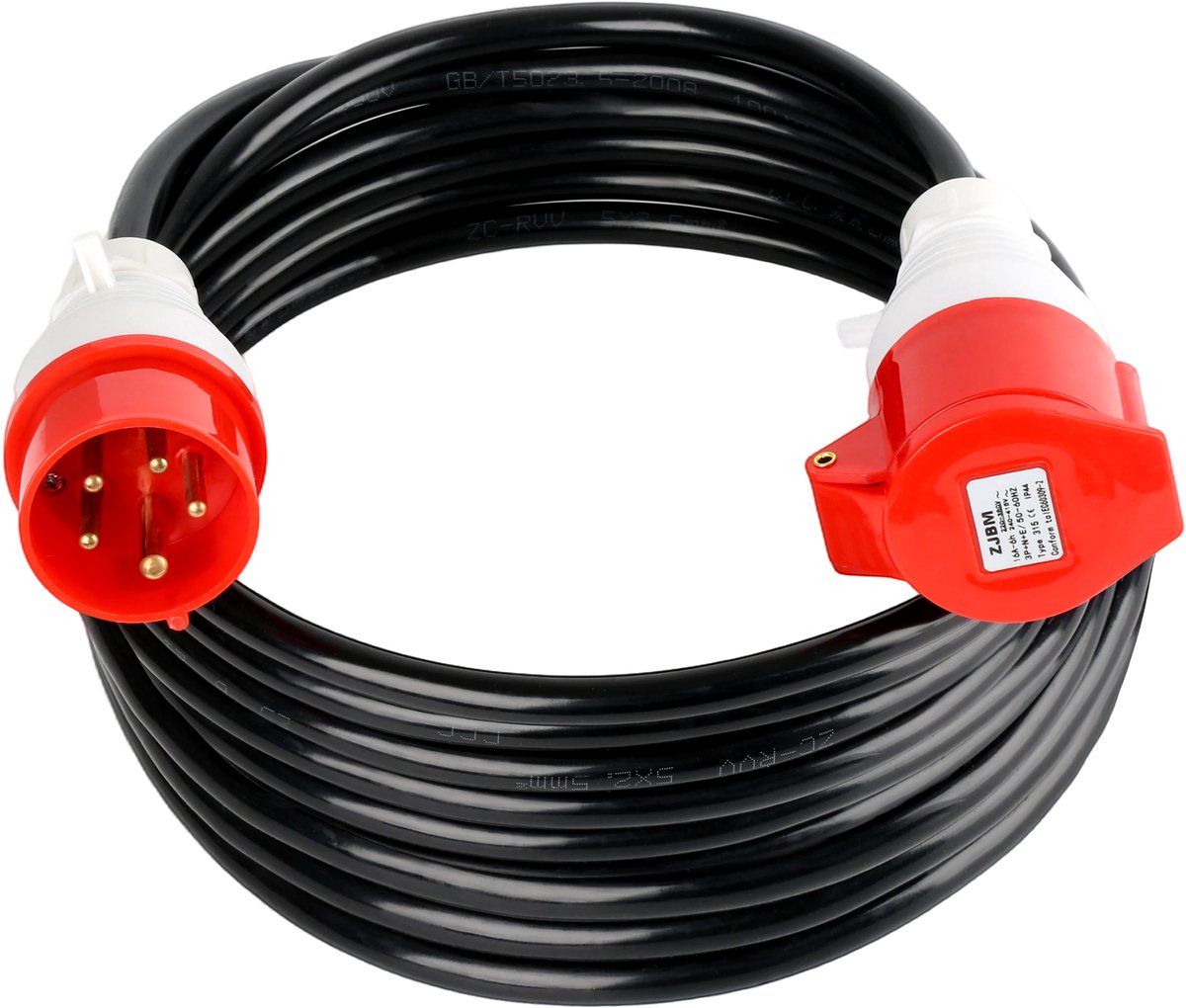 CEE Verlengkabel 10 Meter – 400V 16A 5x2.5mm² | Industriële Rubberkabel H07RN-F | IP44 | Voor Camper, Laadpaal, Bouw & Werkplaats
