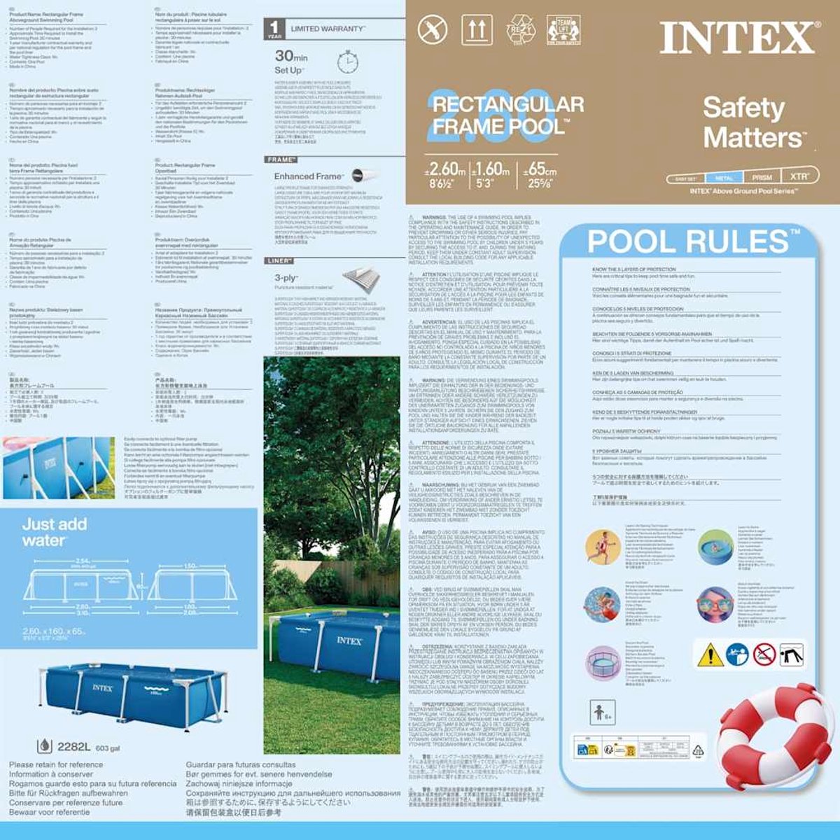 Intex Rechthoekig Opzetzwembad - 260 x 160 x 65 cm — afbeelding 13
