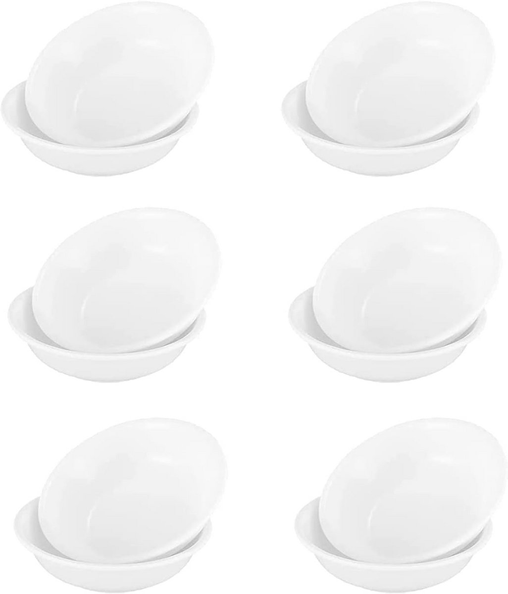 12x Ronde Witte Sauskommetjes voor Dips, Snacks en Bijgerechten