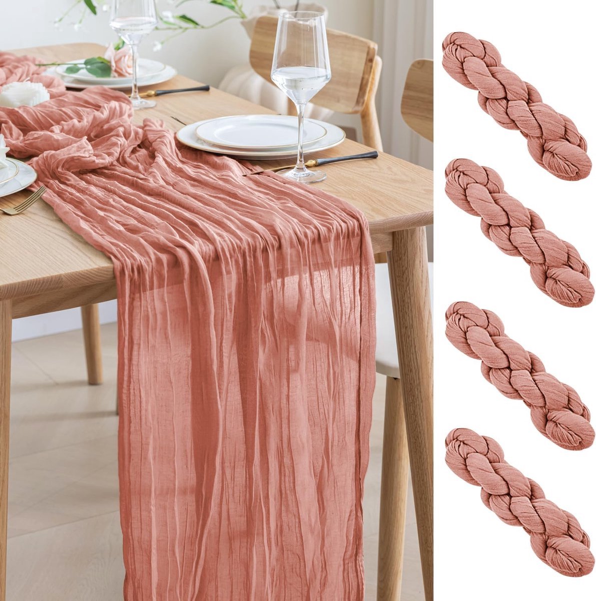 Stunq® Tafel Loper van Gaze Stof voor Romantische Feestelijke Decoratie