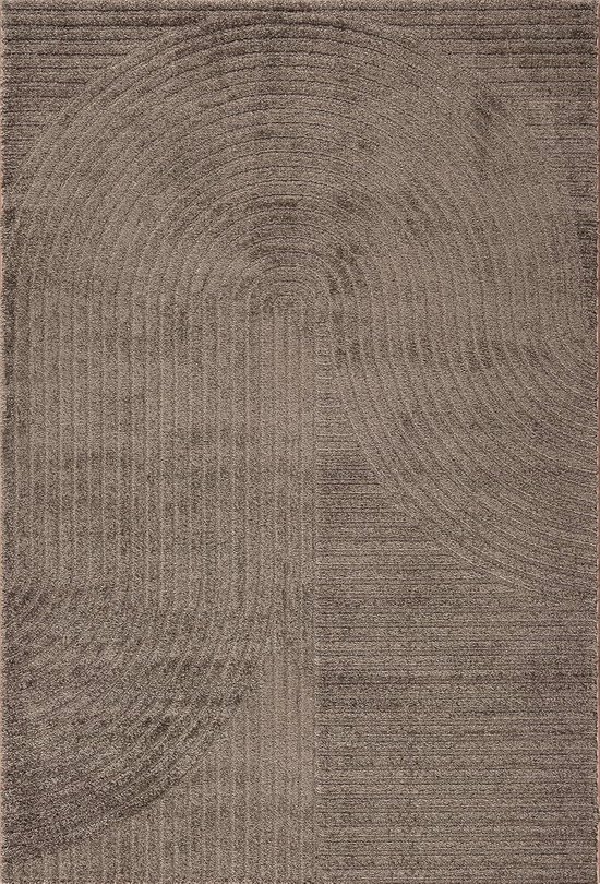 Carpetsale24 Vloerkleed Beige Effen Laagpolig Vloerkleed voor woonkamer of slaapkamer Modern en zacht Tapijt 160 cm Rond