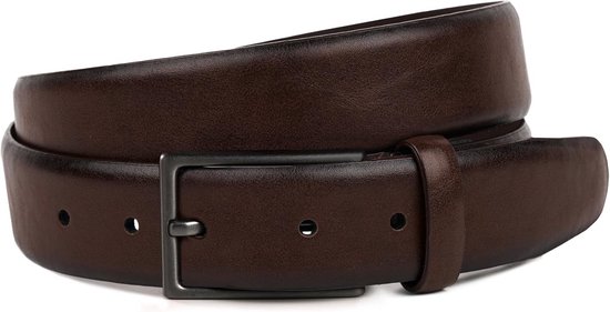 RAK SPORTSWEAR Leren herenriem 100% echte klassieke 40 mm gesp voor jeans en kledingbroeken, zwart, 100CM, Fit Hosen Taillengröße fit 28''-32