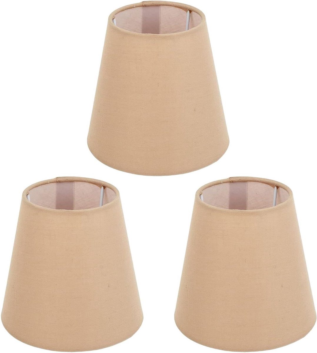 Ronte - Moderne stoffen lampenkappen set van 3 - E14 fitting - Innovatieve kroonluchter lampenkap - Voor kantoor, thuis en slaapkamer - Khaki.