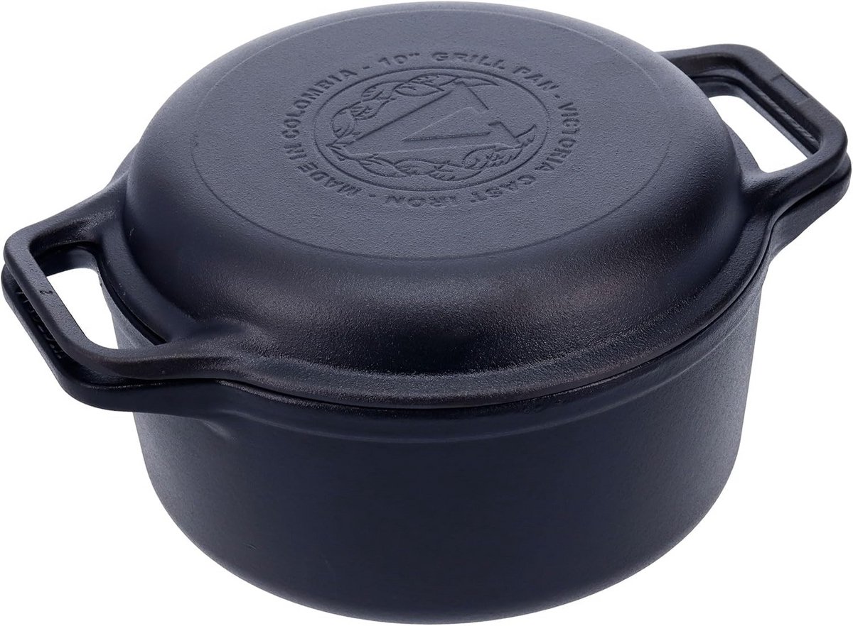Gietijzeren Combo Snelkookpan en Koekenpan Set - 2 Delig