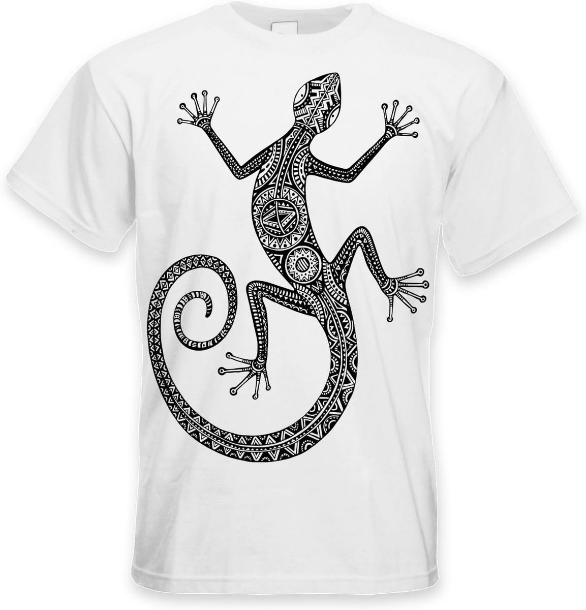 Groot Heren T-Shirt met Reptiel Tattoo Print - Kwaliteitskatoen