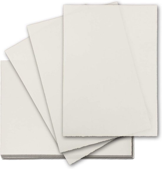 Papier à lettres façonné à la main DIN A4 - 10 feuilles Papier artisanal blanc naturel sans filigrane
