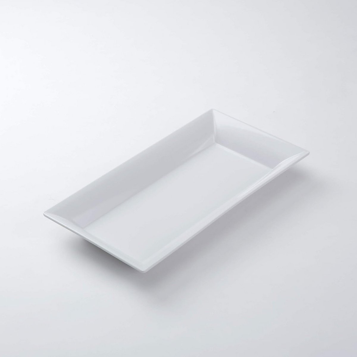 Melamine Rechthoekig Platte Plateau 18" x 8.25" - Wit