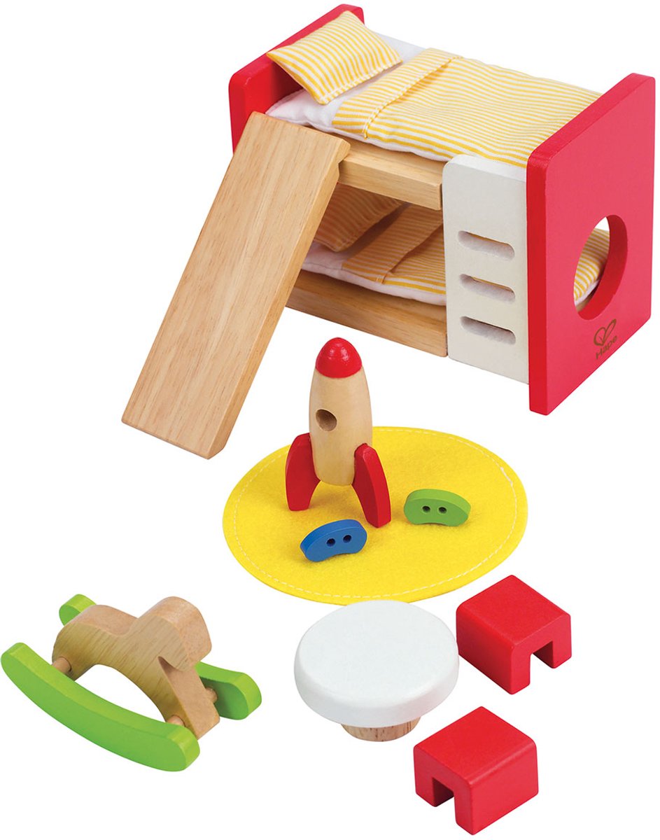 Hape Kinderkamer Poppenhuis Meubels - 14-delig speelset voor kinderen vanaf 3 jaar — afbeelding 3