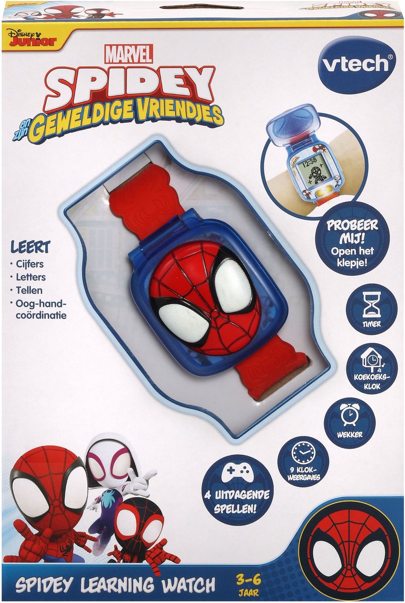 VTech Spidey Learning Watch - Educatief Speelgoed - Maak Kennis met Cijfers, Vormen en Problemen Oplossen - Cadeau - 3 tot 7 Jaar — afbeelding 2