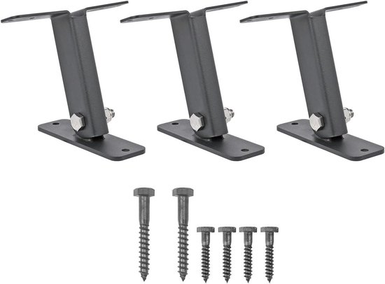 Omheiningspaalbeugels, pergola-beugels 45 graden hoek, zware connectorondersteuning voor 2 x 4 houten palen (4 stuks
