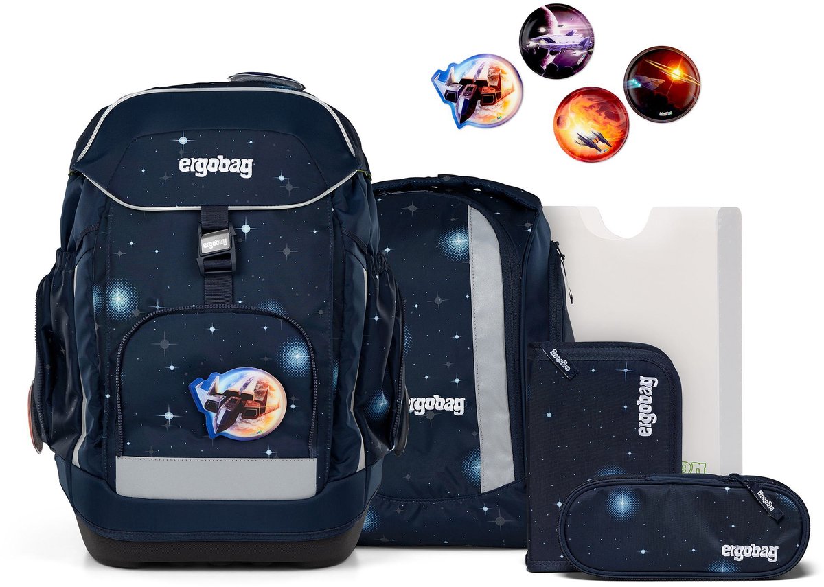 ergobag Schooltas Galaxy Glow-Edition Maxi-Set 6-delig KoBärnikus Donkerblauw