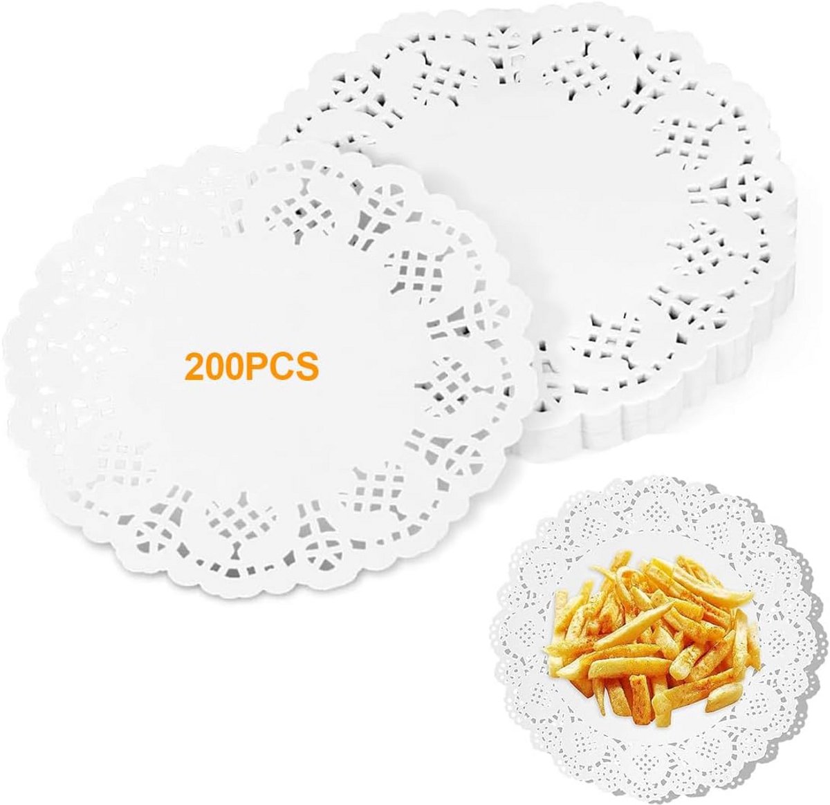 Ronde witte papieren placemats 11,4 cm - 200 stuks