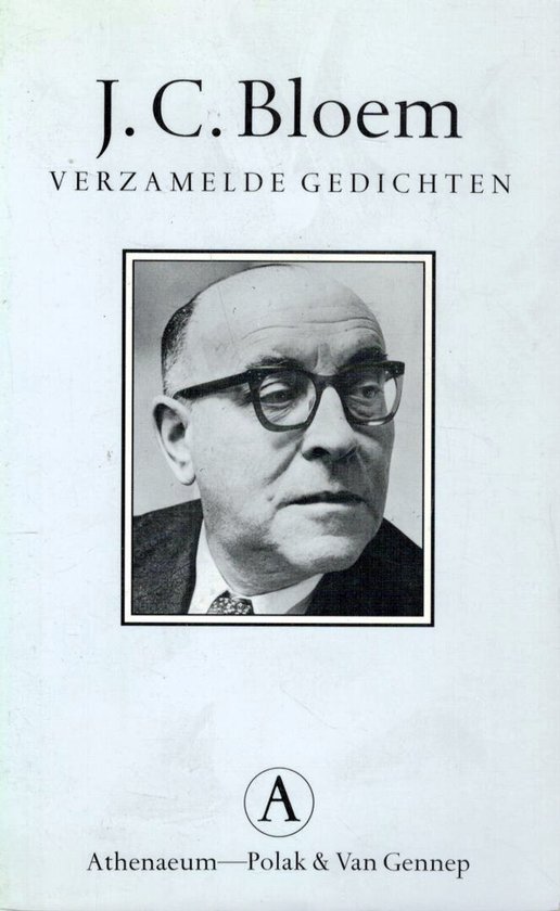 Boek "Verzamelde gedichten" van J.C. Bloem met portretfoto van de auteur.