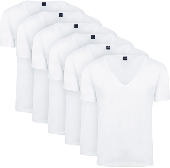 Lot de 6 t-shirts Vitaru Wit à col en V profond - Taille L - Homme - T-shirts Basic extensibles