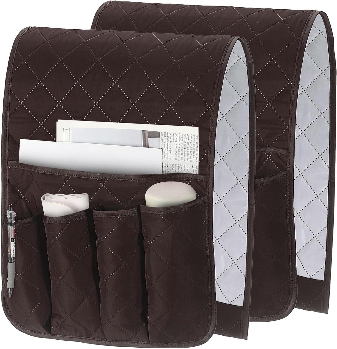 Ronte - Caddy voor Ligstoel en Bank met 5 Vakken - Bruin - 88,9 x 33 cm