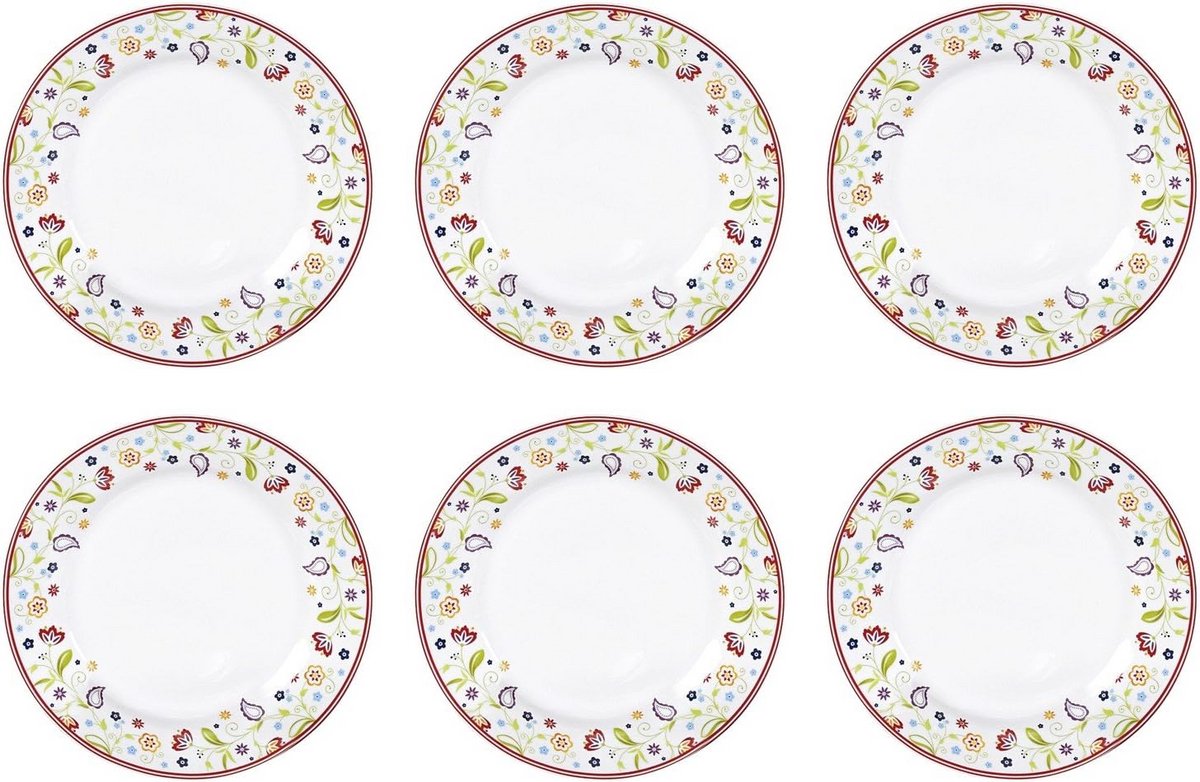 Doppio Shanti ontbijtbordenset 6-delig - 20 cm keramische borden