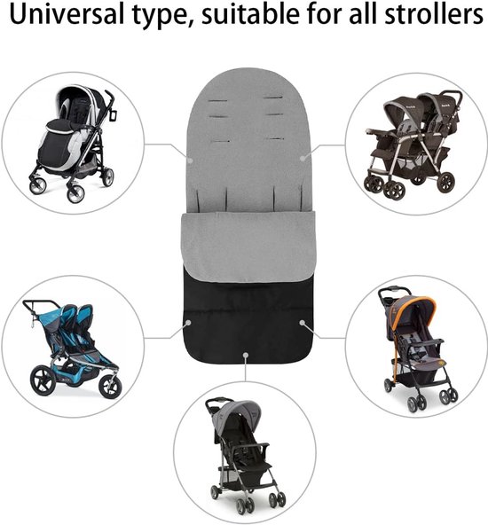 Kinderwagen voetenzak winter warm - waterafstotend 600D Oxford stof van Merkloos — afbeelding 4