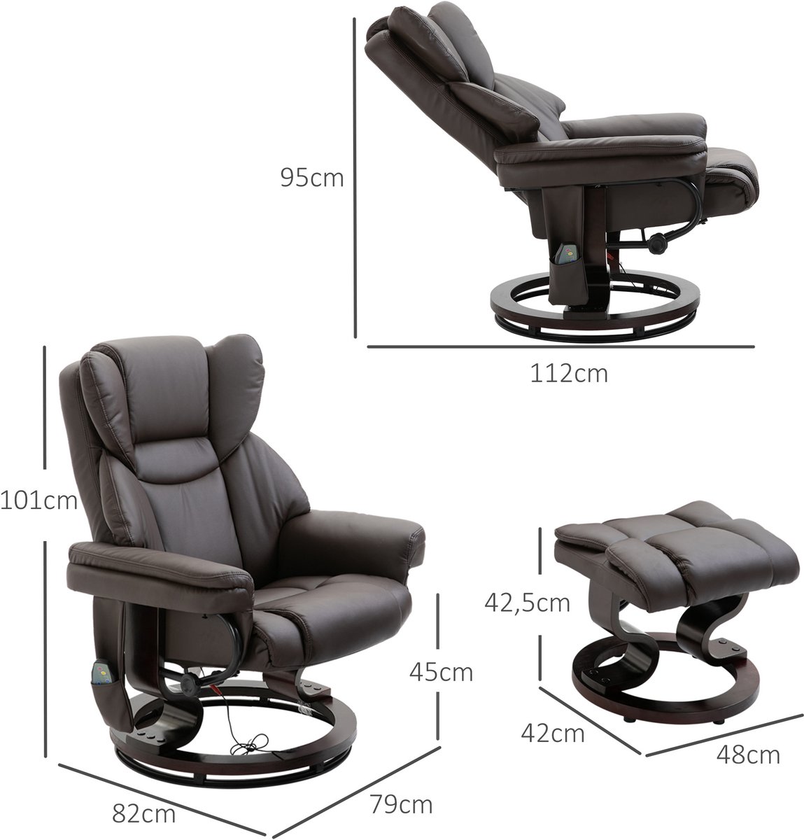HOMCOM HOMCOM 700-116V91 Massagestoel - afbeelding 4