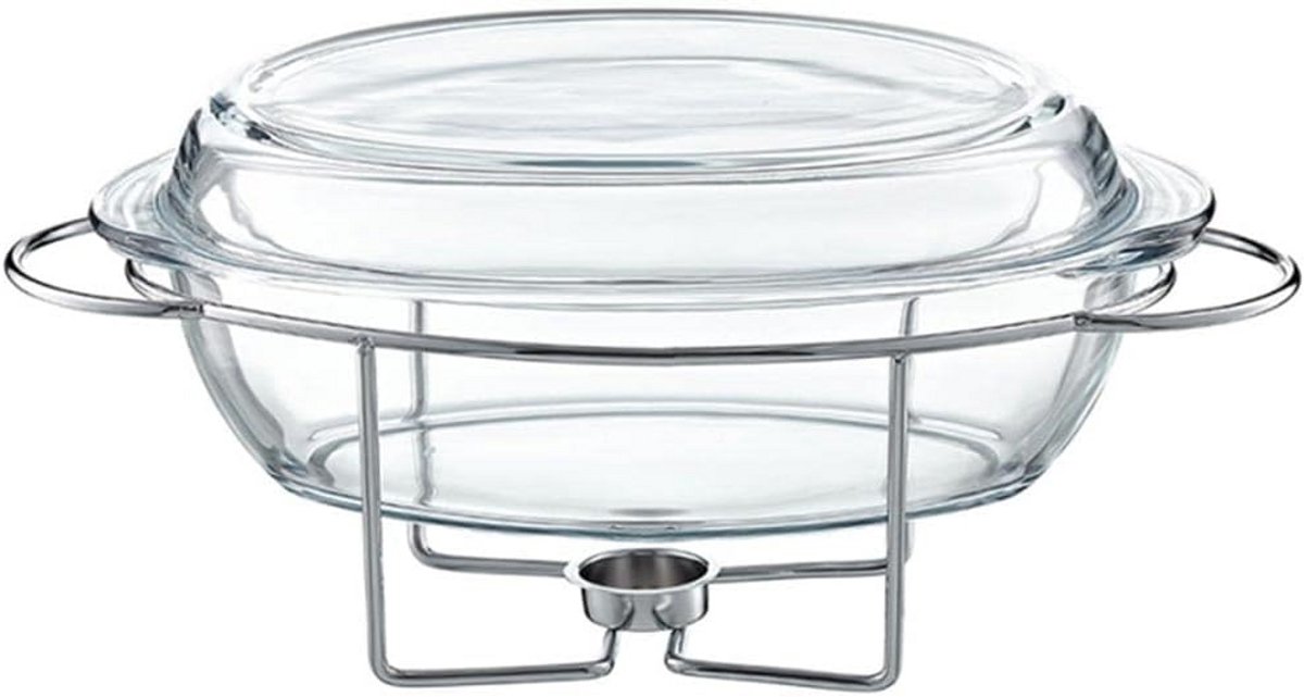 Hittebestendige glazen eetverwarmer 4,5 liter - voor oven en magnetron