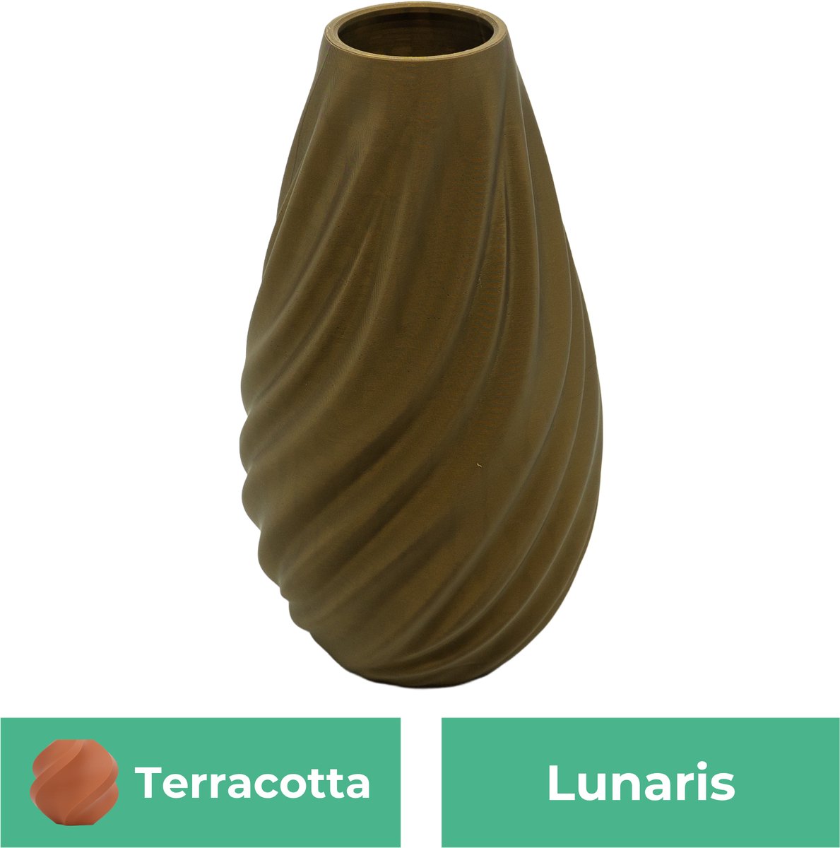 Lovora Lunaris moderne vaas – Decoratieve vaas - Terracotta - 3d geprinte vaas – geschikt voor droogbloemen - 20CM