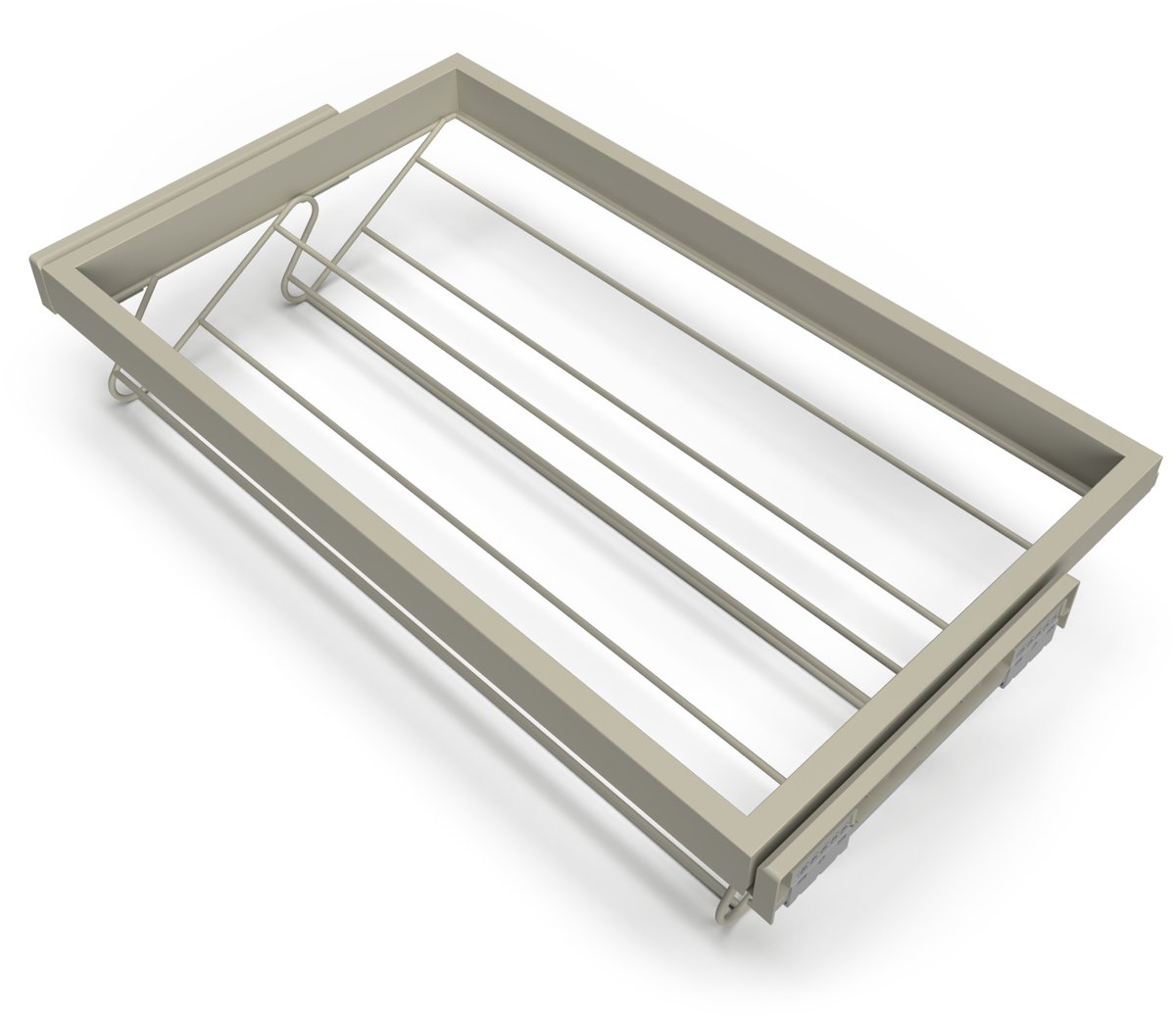 Emuca Kit van Metalen schoenenrek kit en zacht sluitend schuifframe voor garderobe, verstelbaar, module 600mm, Steengrijs