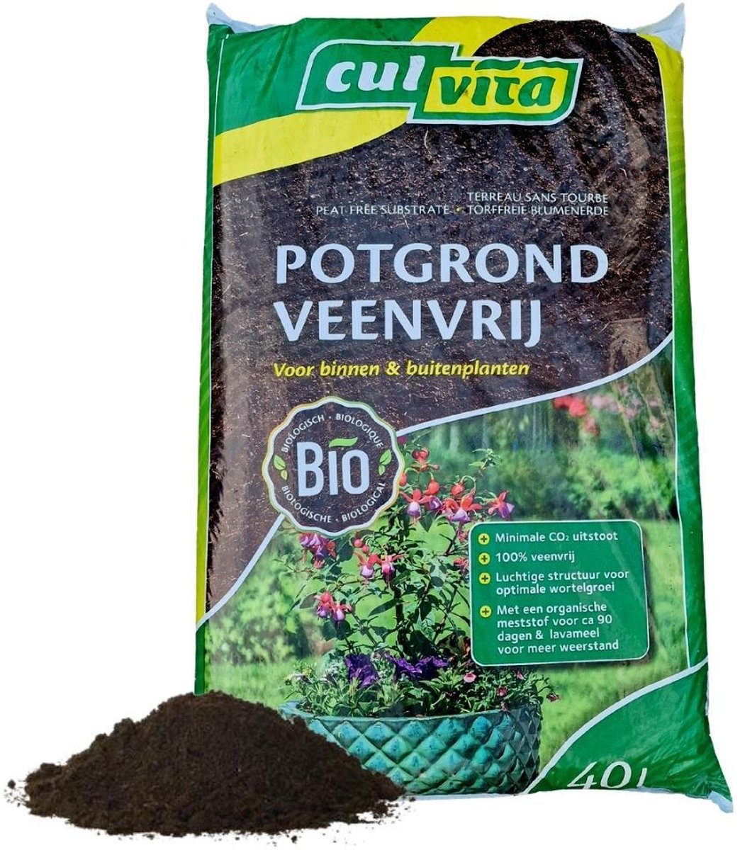 Culvita - Biologische Veenvrije potgrond 40 liter - Potgrond