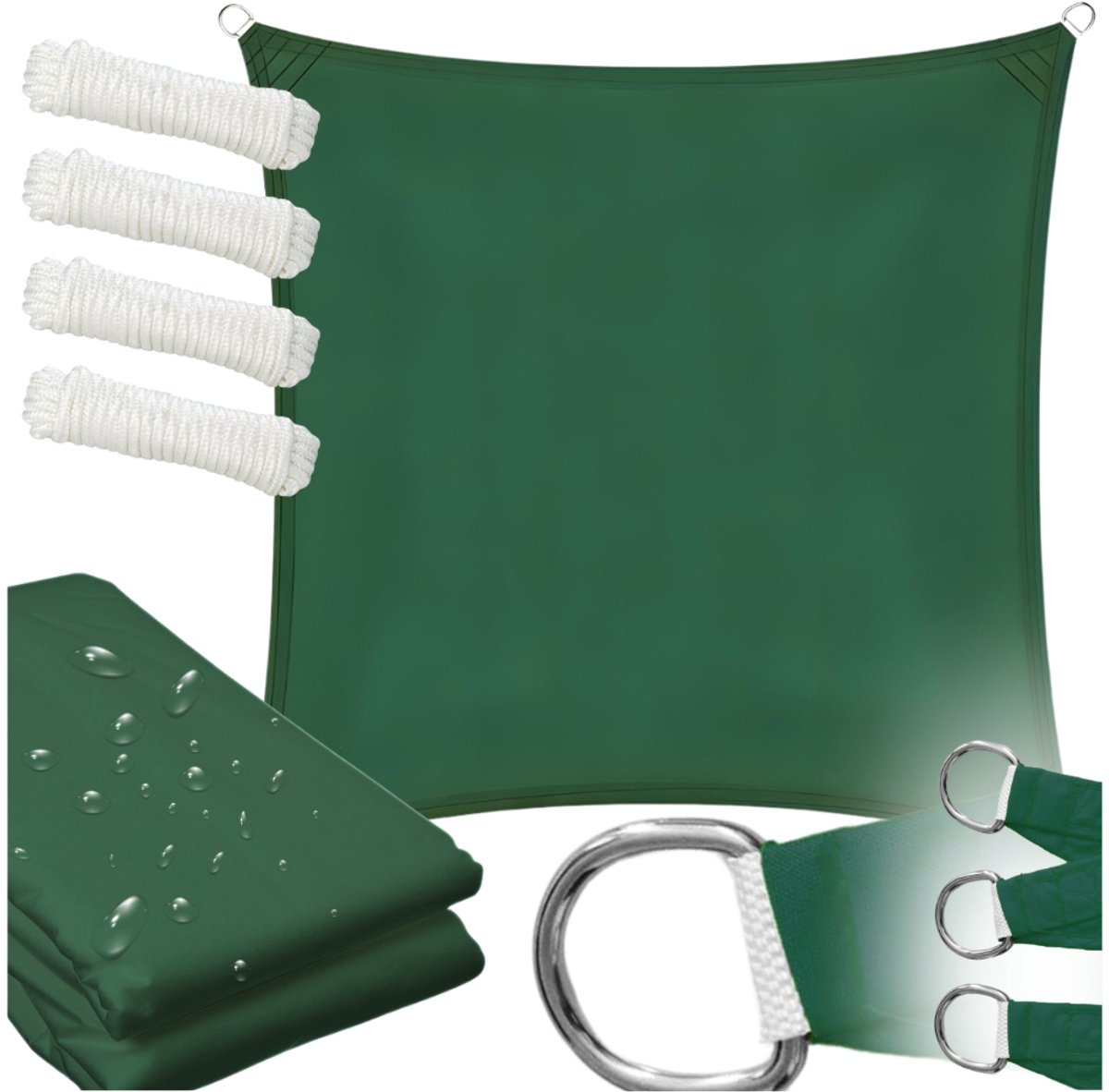 GoGarden - Zonnescherm - 5x5m - Waterdicht - Groen