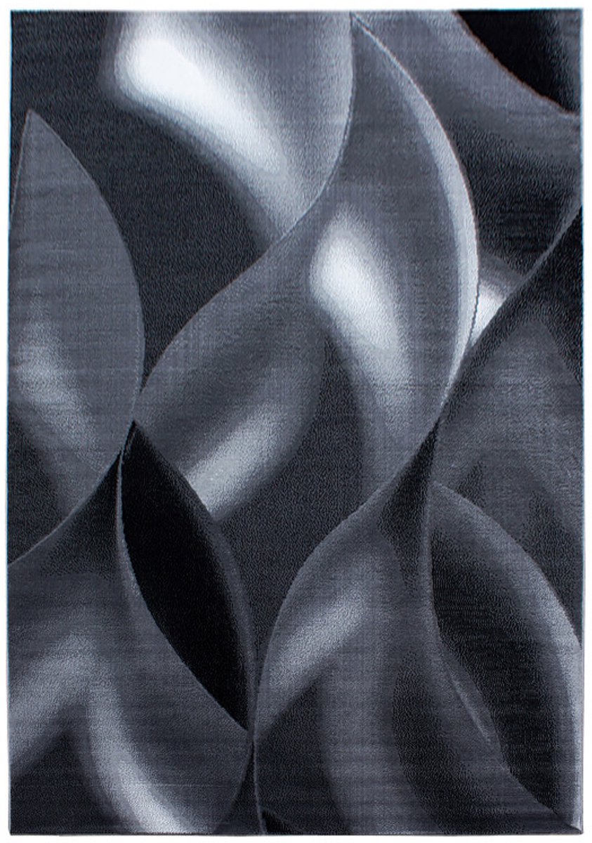 Plus Vloerkleed – Zwart – Golvend 3D Design – Laagpolig