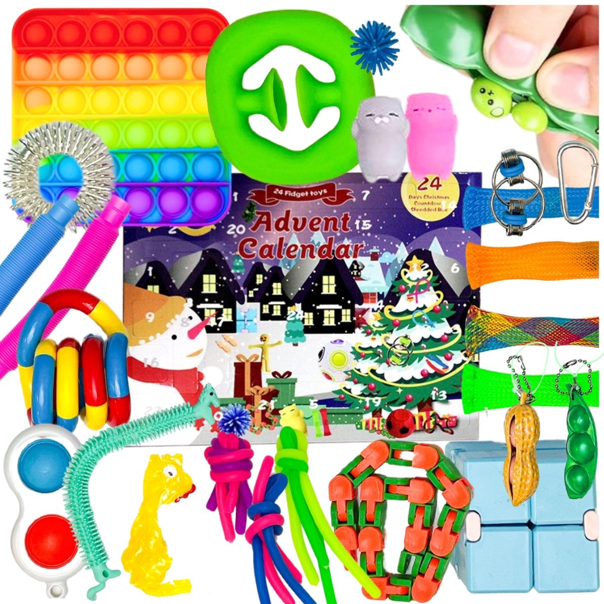 Zolta Adventskalender - Speelgoed - Gniotki Popit - Grote Set