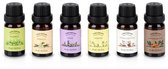 Essentiële Olie - Set 100% Natuurlijk - Aromatherapie - olie voor aroma diffuser - 6 x 10ml